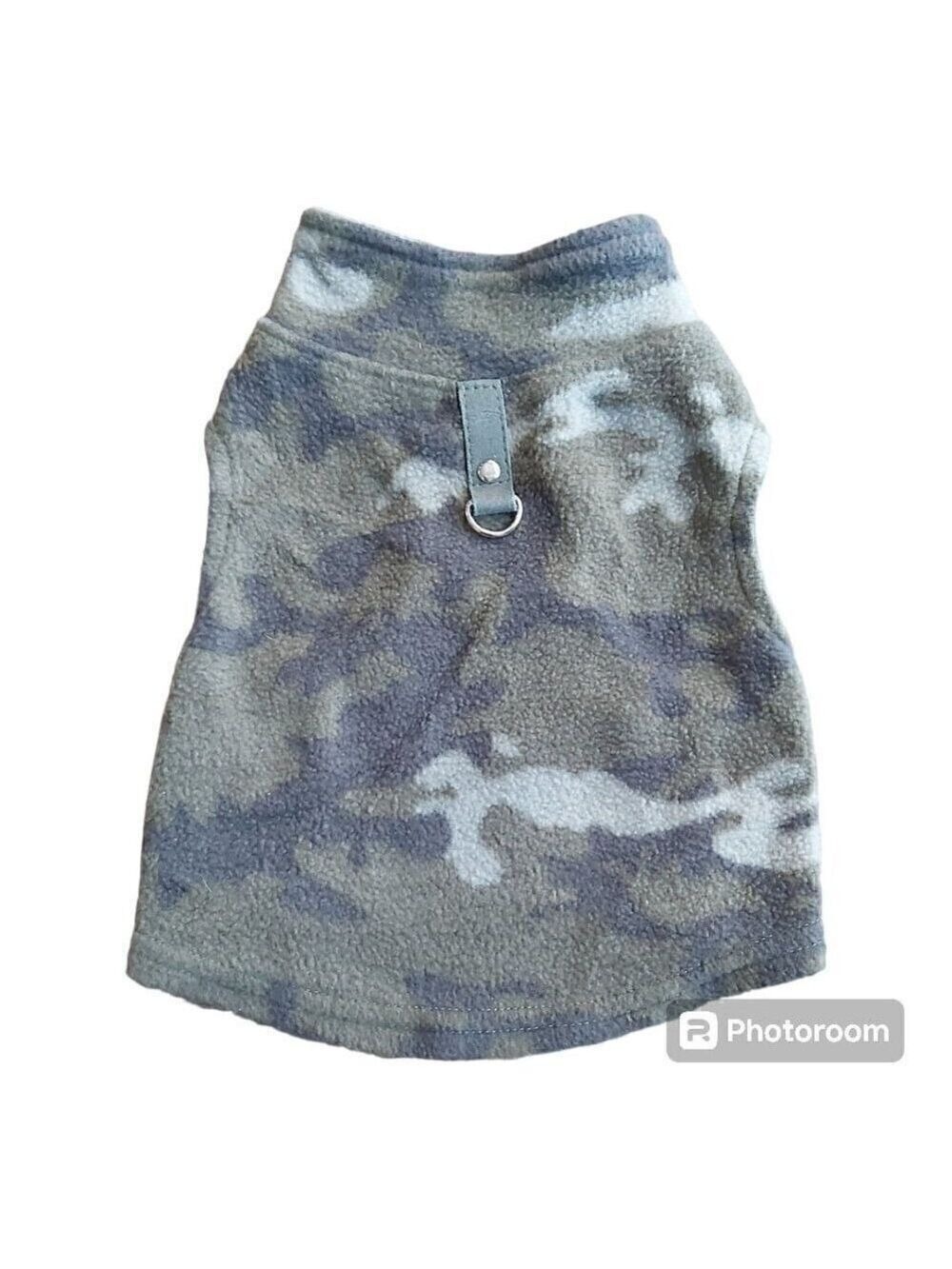 Born To Be Loved Gray/Green/White Camo Pullover Dog Shirt with D-Ring - Size Med